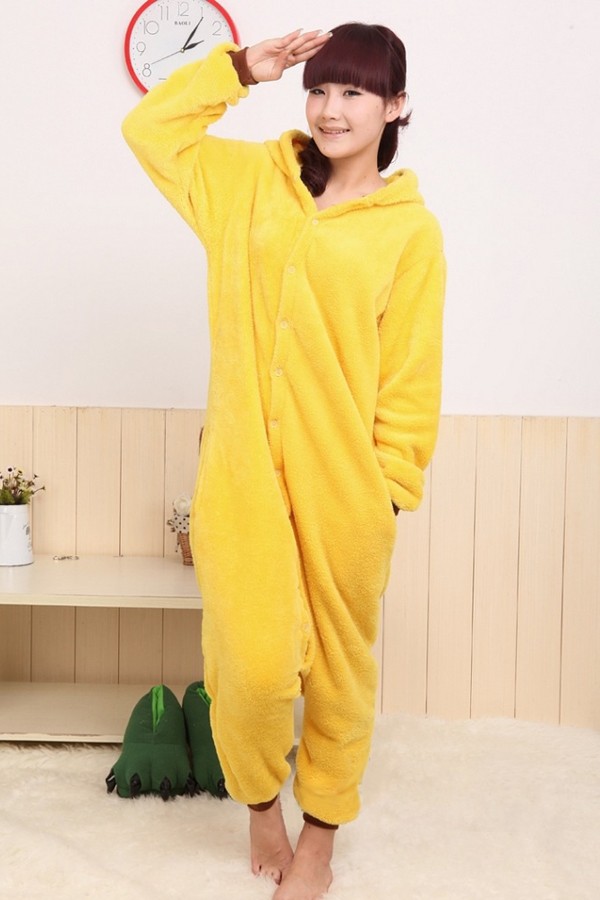 Mascot Costumes Yellow Pikachu Hoodie Pajama - Click Image to Close